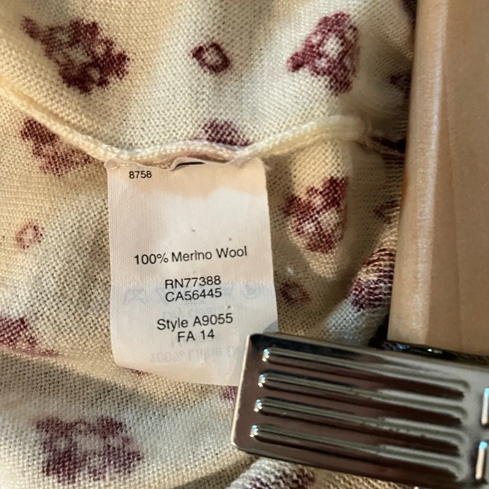 J.Crew Rare Ivory Medallion Merino Wool Sweater S